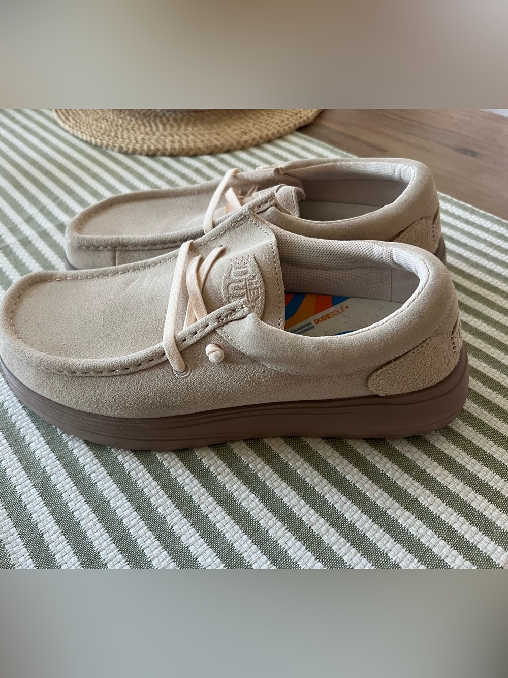 Hey Dude Women’s Wendy Comf Suede Ivory Slip On Moccasin Sneakers